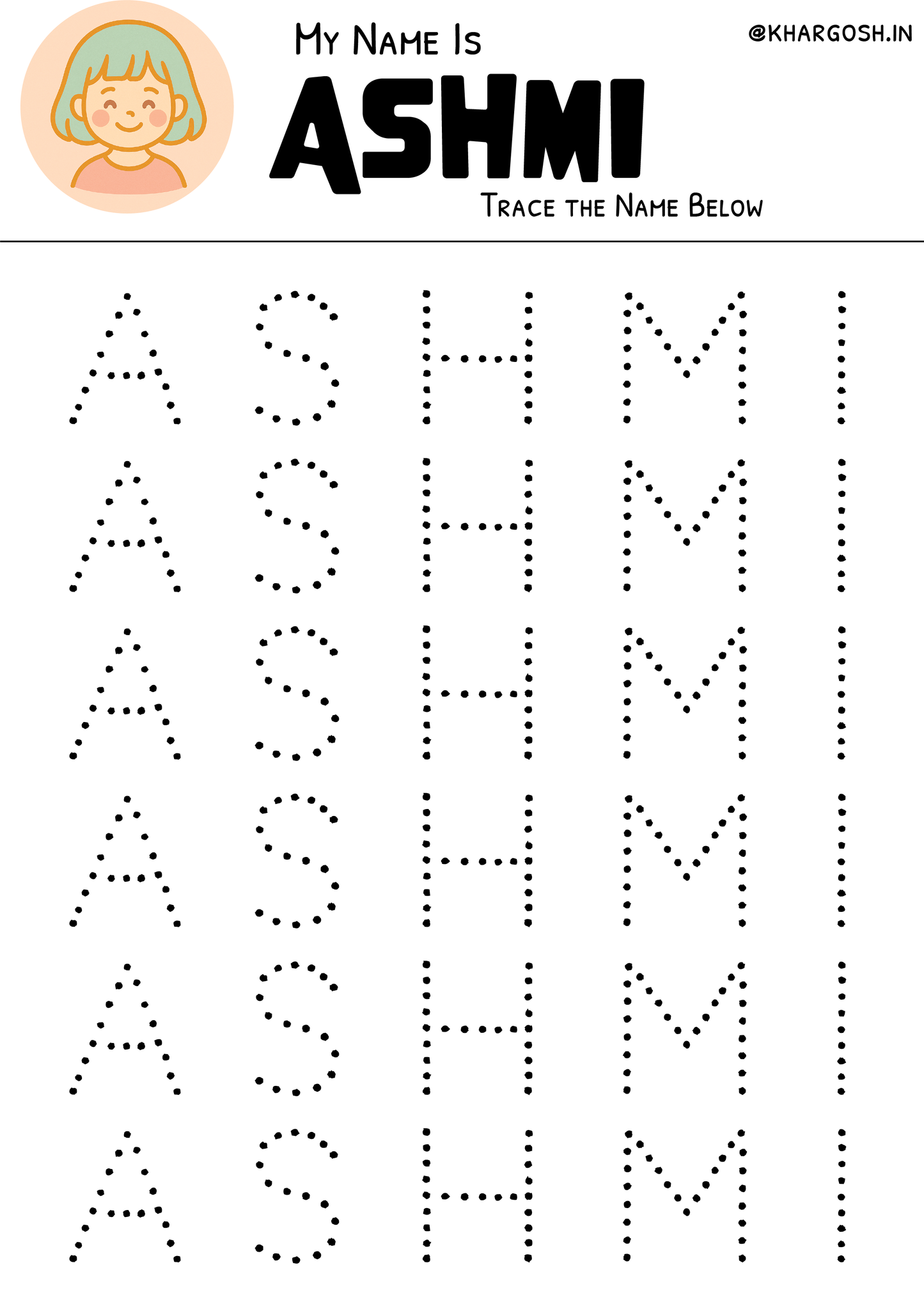 Early Name Writing Practice | Customised to Child's Name | Printable