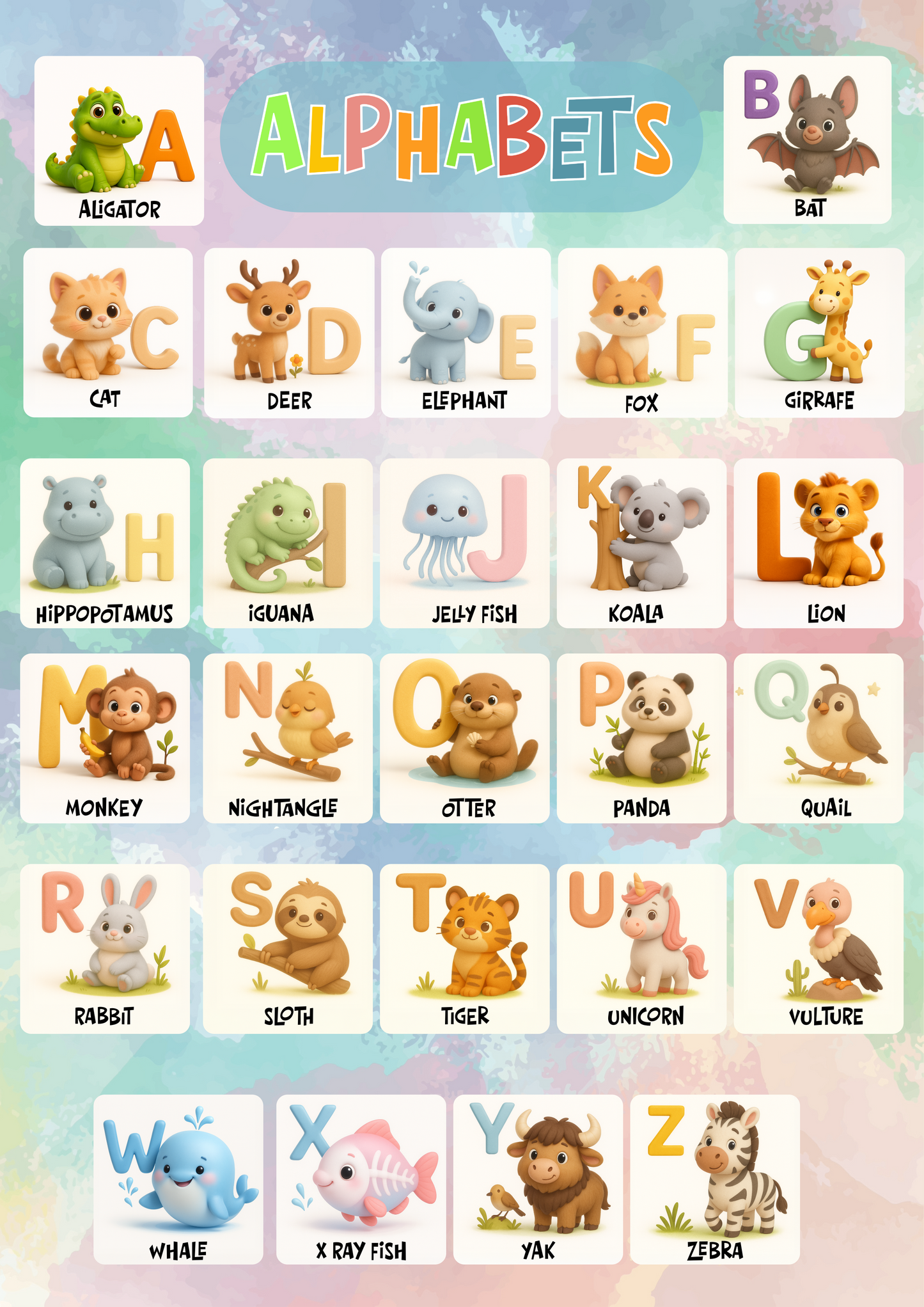 A to Z Animal Friends | Poster for Kids